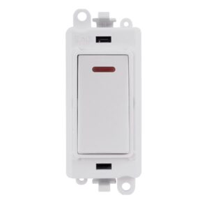 Click Scolmore - Click GridPro 20Ax Double Pole Switch With Led Module Polar White (GM2218PW)