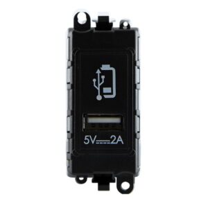Click GridPro 2.4A Type A Usb Charging Mod Bk