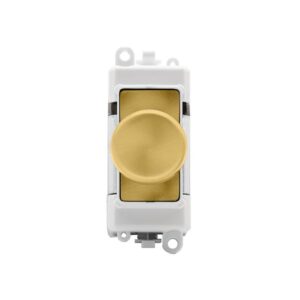 Click GridPro 100W GridPro Dual Mode Dimmer Module With Trim Polar White Insert Satin Brass