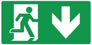 Eterna Lighting - Eterna ISO 7010 Down Arrow Legend For EMERGENCY Exit Boxes (ISOEBLGDD)