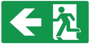 Eterna Lighting - Eterna ISO 7010 Left Arrow Legend For EMERGENCY Exit Boxes (ISOEBLGDL)