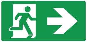 Eterna Lighting - Eterna ISO 7010 Right Arrow Legend For EMERGENCY Exit Boxes (ISOEBLGDR)