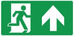 Eterna Lighting - Eterna ISO 7010 Up Arrow Legend For EMERGENCY Exit Boxes (ISOEBLGDU)