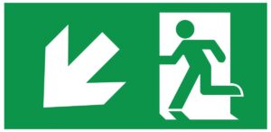 Eterna Lighting - Eterna ISO 7010 Left/right Down Arrow Legend Set For Exitmmo (ISOMMOLRD)