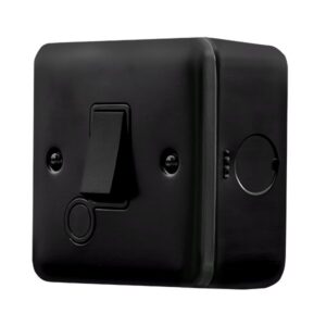 Click Metal Clad Pro 20A Double Pole Switch With Optional Flex Outlet Black