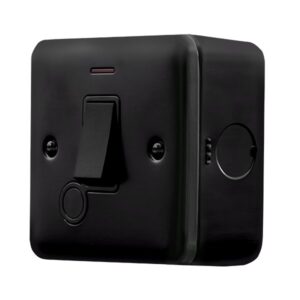 Click Metal Clad Pro 20A Double Pole Switch With Optional Flex Outlet & Led Black