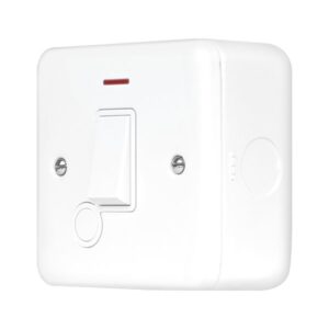 Click Metal Clad Pro 20A Double Pole Switch With Optional Flex Outlet & Led Polar White