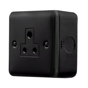 Click Scolmore - Click Metal Clad Pro 5A Round Pin Socket Outlet Black (MCP038BK)