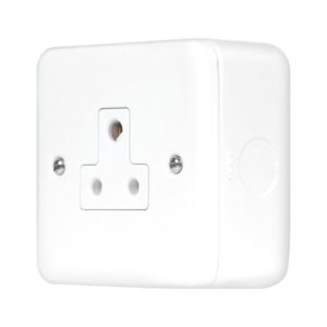 Click Scolmore - Click Metal Clad Pro 5A Round Pin Socket Outlet Polar White (MCP038PW)
