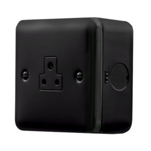 Click Scolmore - Click Metal Clad Pro 2A Round Pin Socket Outlet Black (MCP039BK)