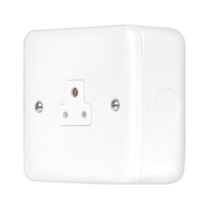 Click Scolmore - Click Metal Clad Pro 2A Round Pin Socket Outlet Polar White (MCP039PW)