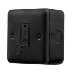 Click Scolmore - Click Metal Clad Pro 3A Fused Connection With Flex Outlet With Optional Flex Outlet Black (MCP049BK)
