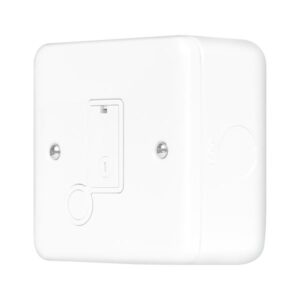Click Scolmore - Click Metal Clad Pro 13A Fused Connection With Flex Outlet With Optional Flex Outlet Polar White (MCP050PW)