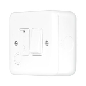 Click Scolmore - Click Metal Clad Pro 13A Switched Fused Connection With Flex Outlet With Optional Flex Outlet Polar White (MCP051PW)