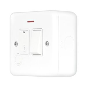 Click Scolmore - Click Metal Clad Pro 13A Switched Fused Connection With Flex Outlet With Optional Flex Outlet & Led Polar White (MCP052PW)