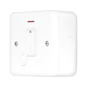 Click Scolmore - Click Metal Clad Pro 13A Fused Connection With Flex Outlet With Optional Flex Outlet & Led Polar White (MCP053PW)
