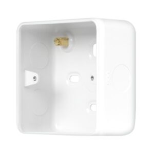 Click Scolmore - Click Metal Clad Pro 1 Gang 40Mm Deep Surface Mounting Box (Without Knockouts) Polar White (MCP083BPW)
