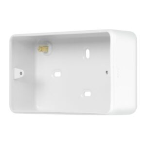 Click Scolmore - Click Metal Clad Pro 2 Gang 40Mm Deep Surface Mounting Box (Without Knockouts) Polar White (MCP084BPW)