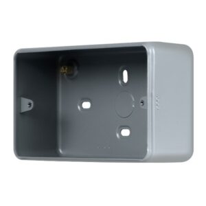 Click Scolmore - Click Metal Clad Pro 2 Gang 40Mm Deep Surface Mounting Box (Without Knockouts) (MCP084B)