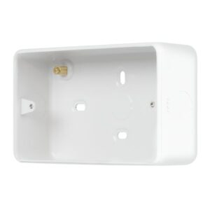 Click Scolmore - Click Metal Clad Pro 2 Gang 40Mm Deep Surface Mounting Box Polar White (MCP084PW)