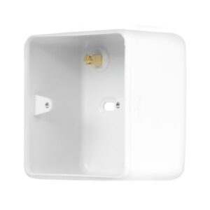 Click Scolmore - Click Metal Clad Pro 1 Gang 50Mm Deep Surface Mounting Box (Without Knockouts) Polar White (MCP087BPW)