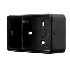 Click Scolmore - Click Metal Clad Pro 2 Gang 50Mm Deep Surface Mounting Box (Without Knockouts) Black (MCP088BBK)
