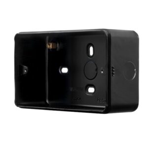 Click Scolmore - Click Metal Clad Pro 2 Gang 50Mm Deep Surface Mounting Box Black (MCP088BK)