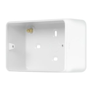 Click Scolmore - Click Metal Clad Pro 2 Gang 50Mm Deep Surface Mounting Box (Without Knockouts) Polar White (MCP088BPW)