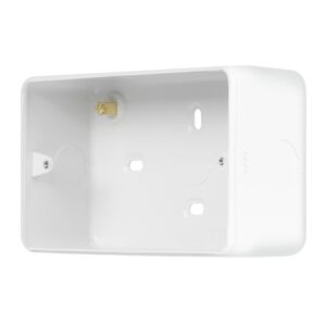 Click Scolmore - Click Metal Clad Pro 2 Gang 50Mm Deep Surface Mounting Box Polar White (MCP088PW)