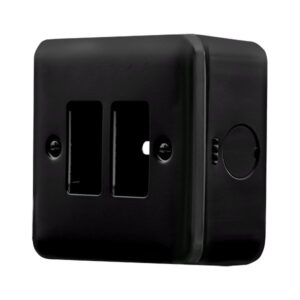 Click Scolmore - Click Metal Clad Pro 2 Gang GridPro Front Plate Black (MCP20402BK)