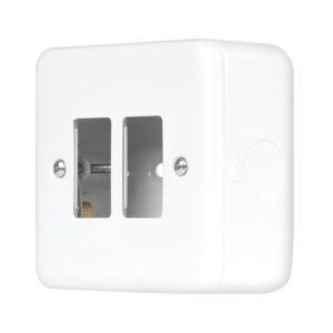 Click Scolmore - Click Metal Clad Pro 2 Gang GridPro Front Plate Polar White (MCP20402PW)