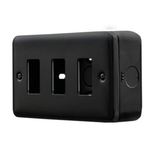 Click Scolmore - Click Metal Clad Pro 3 Gang GridPro Front Plate Black (MCP20403BK)