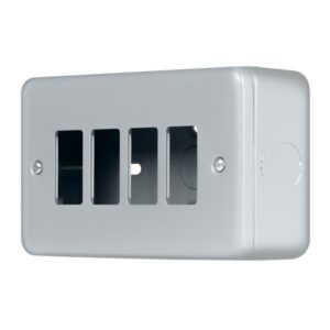 Click Scolmore - Click Metal Clad Pro 4 Gang GridPro Front Plate (MCP20404)