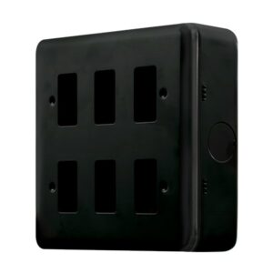 Click Metal Clad Pro 6 Gang GridPro Front Plate Black