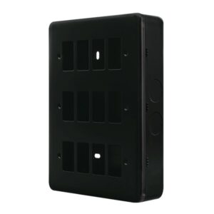 Click Metal Clad Pro 12 Gang GridPro Front Plate Black