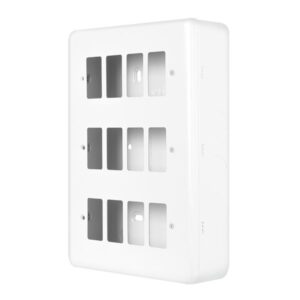 Click Metal Clad Pro 12 Gang GridPro Front Plate Polar White