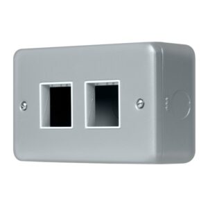 Click Metal Clad Pro 2 Gang Minigrid Plate 2+2 Aperture
