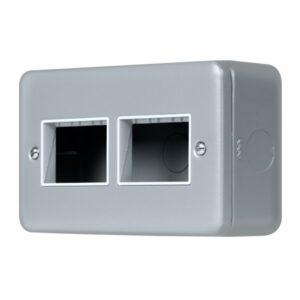 Click Metal Clad Pro 2 Gang Minigrid Plate 3+3 Aperture