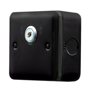 Click Metal Clad Pro 20A Double Pole 1 Gang Key Lockable Switch Black