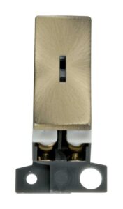 Click Scolmore - Click MiniGrid 2 Way Ingot 10Ax Keyswitch Antique Brass (MD003AB)