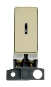 Click Scolmore - Click MiniGrid 2 Way Ingot 10Ax Keyswitch Brass (MD003BR)