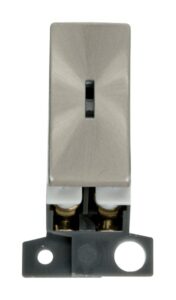 Click Scolmore - Click MiniGrid 2 Way Ingot 10Ax Keyswitch Brushed Stainless Steel (MD003BS)