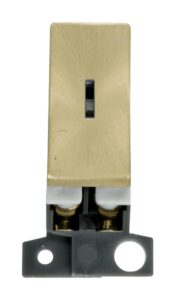 Click Scolmore - Click MiniGrid 2 Way Ingot 10Ax Keyswitch Satin Brass (MD003SB)