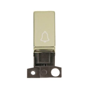 Click Scolmore - Click MiniGrid 1 Way Retractive Ingot 10A Switch Bell Brass (MD005BR)