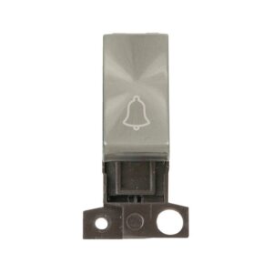Click Scolmore - Click MiniGrid 1 Way Retractive Ingot 10A Switch Bell Brushed Stainless Steel (MD005BS)