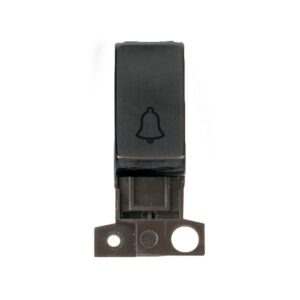 Click Scolmore - Click Minigrid 10Ax 1 Way Retractive Bell Switch Module Metal Matt Bronze Switch (MD005BZ)