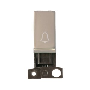 Click Scolmore - Click MiniGrid 1 Way Retractive Ingot 10A Switch Bell Pearl Nickel (MD005PN)