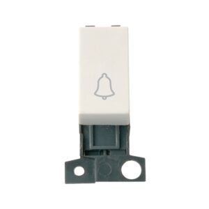 Click Scolmore - Click MiniGrid 1 Way 10A Retractive Switch Module "Bell" Polar White (MD005PW)