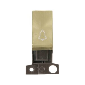 Click Scolmore - Click MiniGrid 1 Way Retractive Ingot 10A Switch Bell Satin Brass (MD005SB)