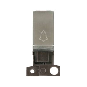 Click Scolmore - Click MiniGrid 1 Way Retractive Ingot 10A Switch Bell Stainless Steel (MD005SS)